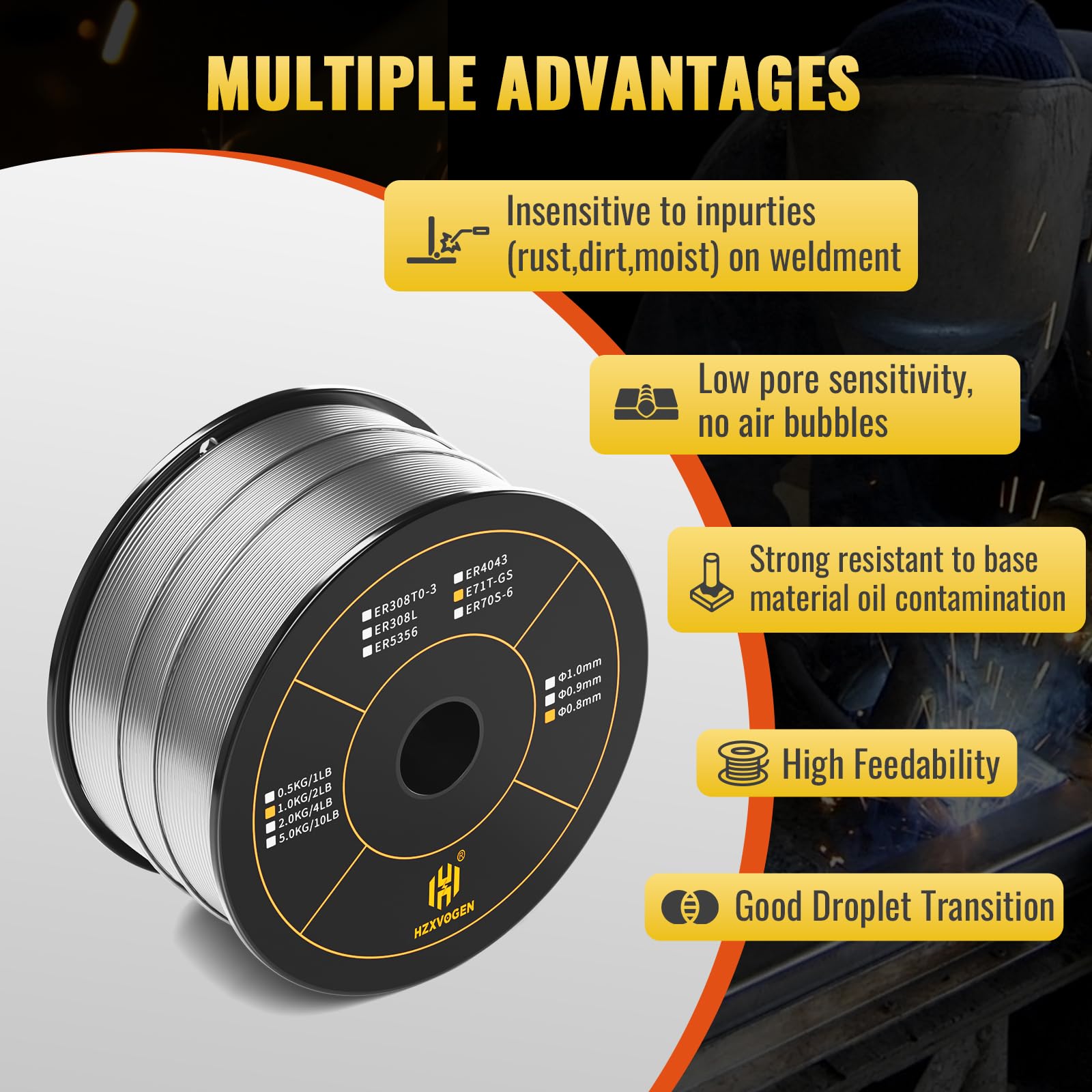 E71T-GS 0.030 In. X 2 Lbs. Steel Flux-Core Welding Wire - Foto 11