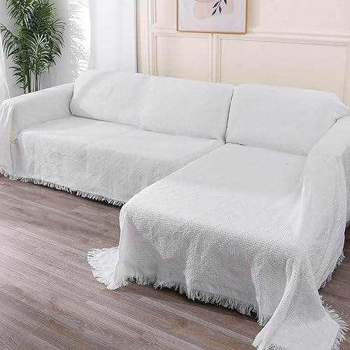 LUFEIJIASHI Sectional Couch Covers l Shape 3 Seater 2 Pieces Couch Covers for Sectional Sofa l Shape with Chaise Large Sectional Sofa Cover for Dogs