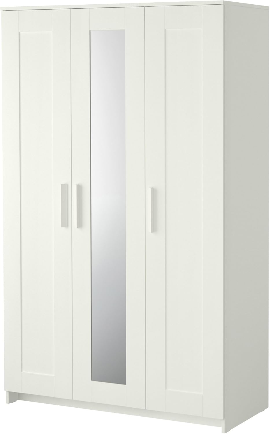 BRIMNES Wardrobe with 3 doors, white, 117x190 cm