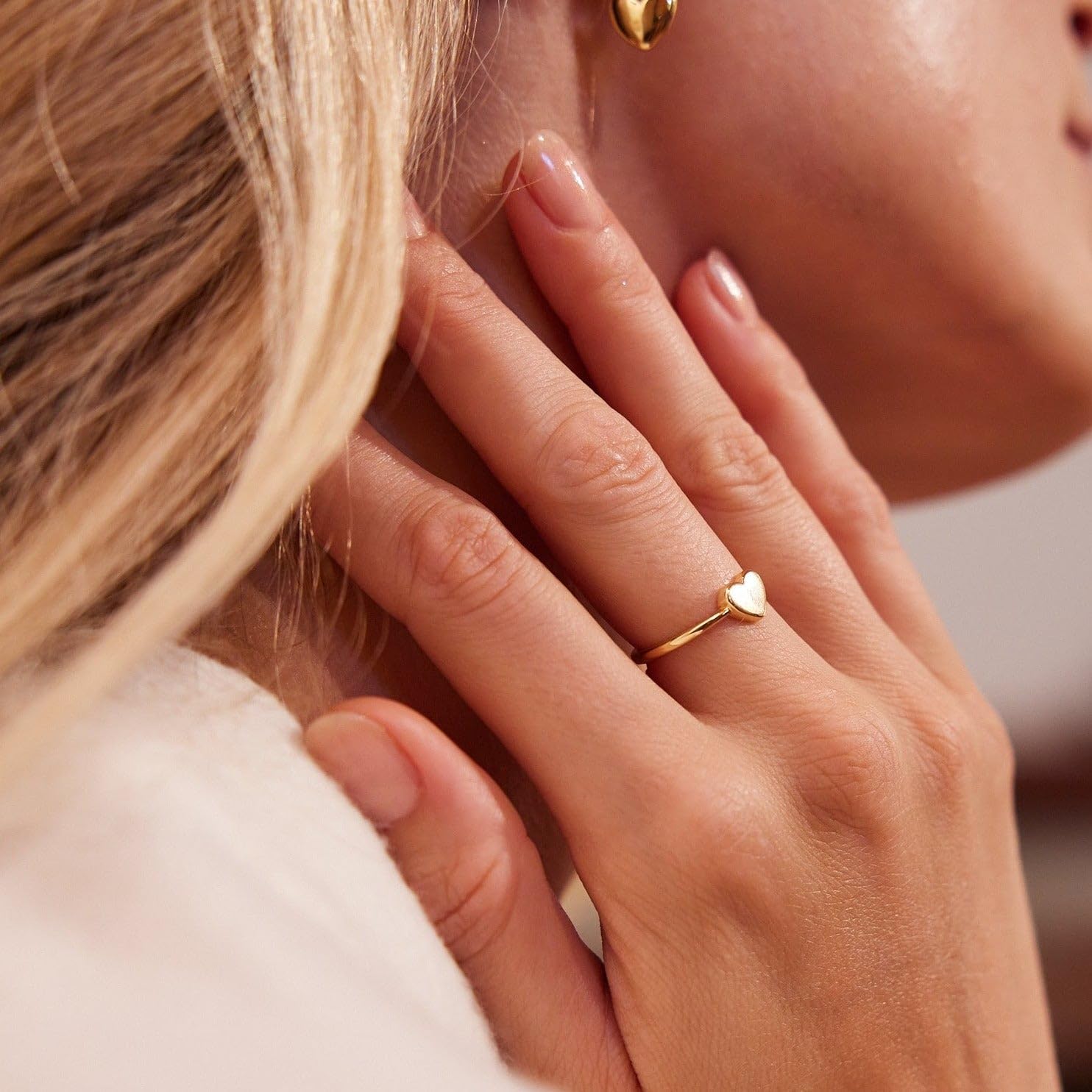 Ruby Heart Ring - Hypoallergenic 14K Gold-Plated Brass - Heart Jewelry - Valentine's Day - Women's Rings- Available in sizes 6-8 - Everyday Luxury Jewelry - Gifts for Mom