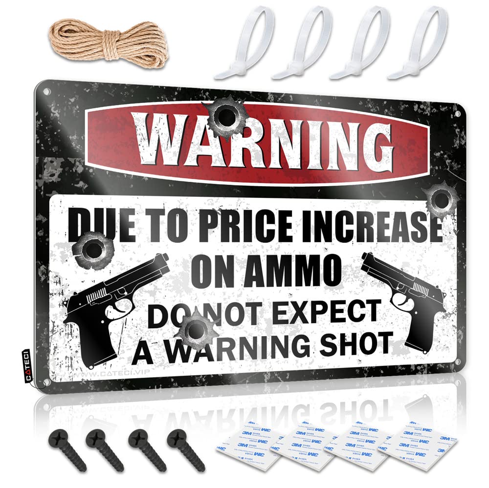Stuff For Your Room Warning Due To Price Increase Of Ammo Sign Vintage Coffee Sign Bro Cave Sign(30X40CM)