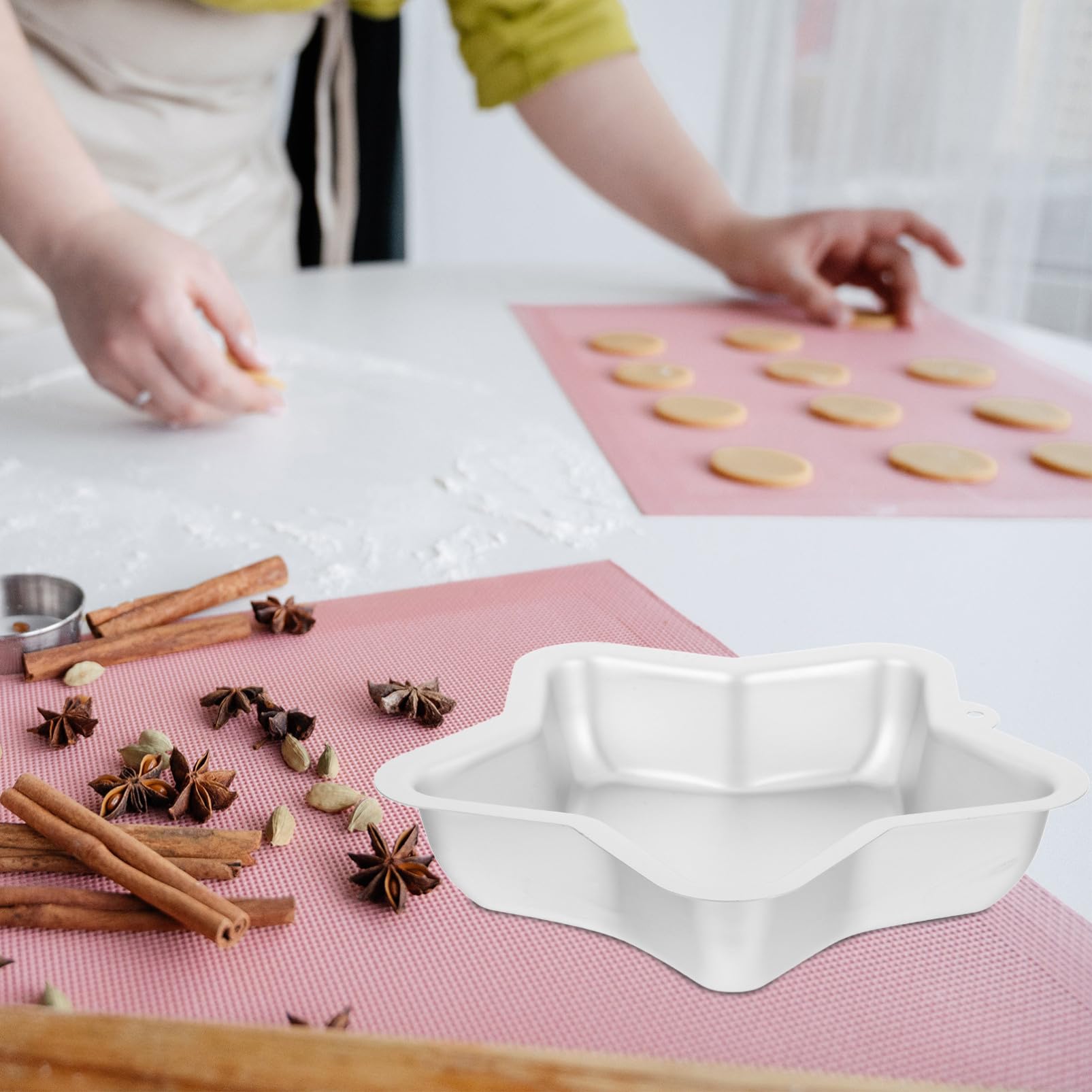LABRIMP 2 Piezas Molde para Hornear Forma de Molde de Pastel Cinco Puntas de Aleación de Aluminio para Pasteles Pan Cheesecake para Cocina Doméstica y Repostería Festiva