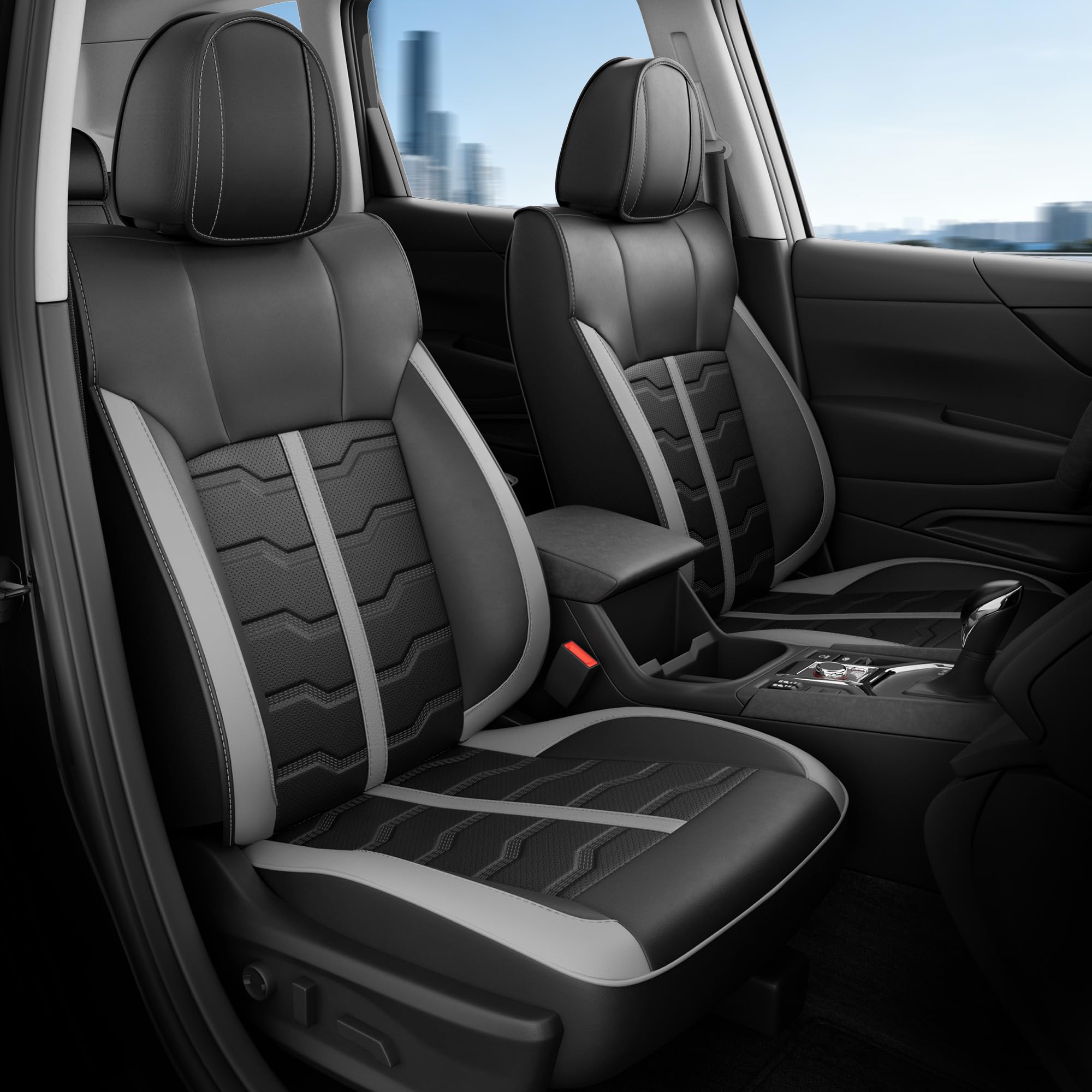 Photo 1 of FEINEPRO Seat Covers for Subaru Crosstrek Outback Forester 2014-2026, 4-Layer Waterproof Leather, Full Coverage with Airbag Support, Full Set, Black Gray