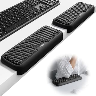 Vaydeer 2Pcs Elbow Rest Pad, L-Shaped Wrist Rest, Desk Edge Cushion | Ergonomic Memory Foam Arm Rest Support Keyboard Mouse Elbow Pad for Palm Hand Office Computer Home Gaming Accessories-Black