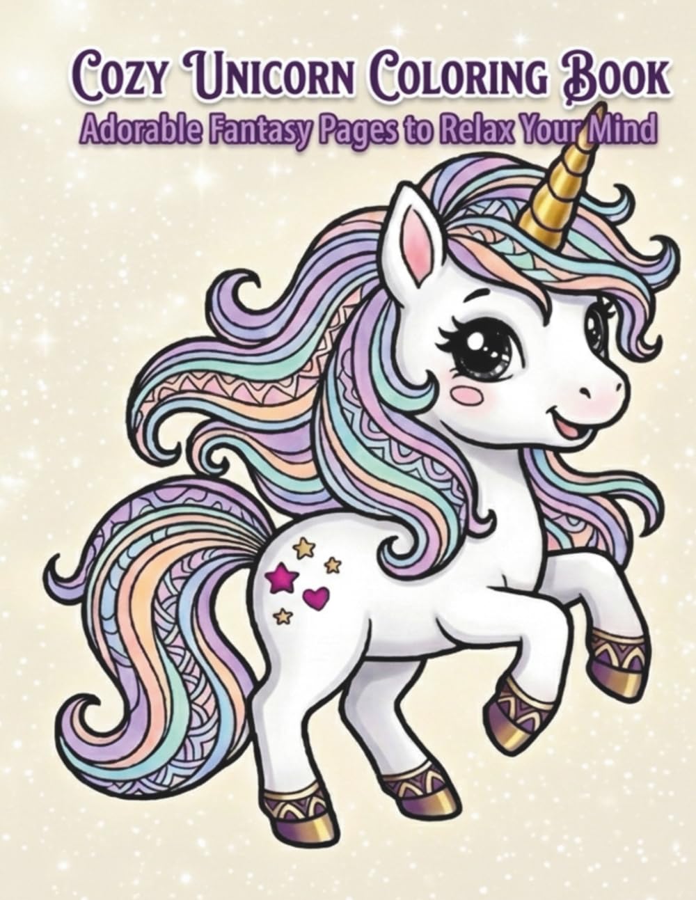 COZY UNICORN COLORING BOOK: Adorable Fantasy Pages to Relax Your Mind
