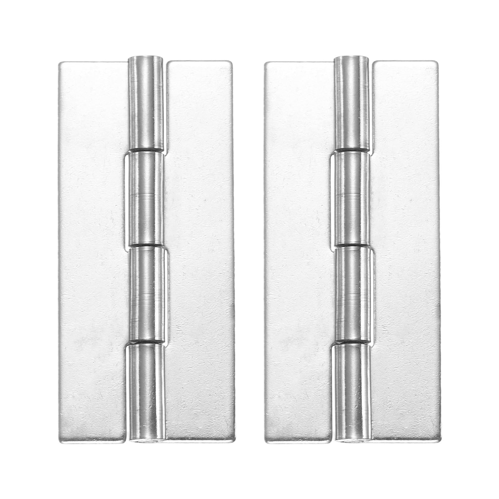 sourcing map 2 Pack Heavy Duty Weldable Hinges, 3" x 1.26" x 0.06" Weld on Butt Hinge 304 Stainless Steel Folding Metal Gate Hinges for Trailer Doors, Silver