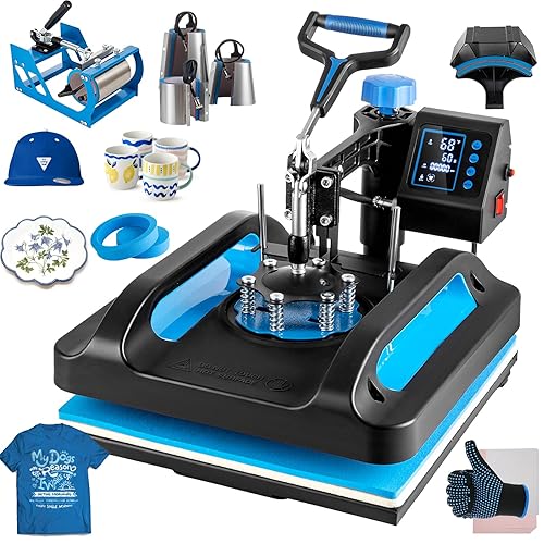 Leomru 15x15 Heat Press Machine, 8 in 1 Heat Press Machine, Sublimation T Shirt Pressing Machine, 360-Degree Swing Away Heat Transfer Machine Multifunction Combo for T-Shirt Mugs at Cap