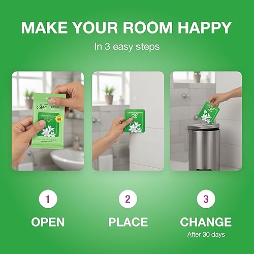 Miniatura 8 de Godrej Aer Power Pocket Lavender Bloom - Fragancia de baño, 0.35 onzas, 6 unidades, color verde
