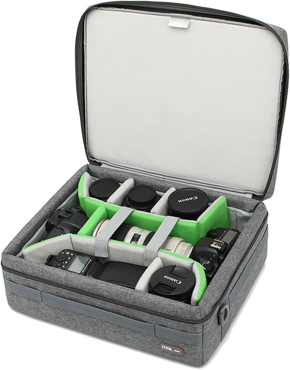 Large Camera Insert Bag,Pressure-proof Hard Shell Lens Cube Case,Digital DSLR SLR Mirrorless Cameras Accessories Storage Pouch Compatible for Canon,Nikon,Sony,Panasonic（L）