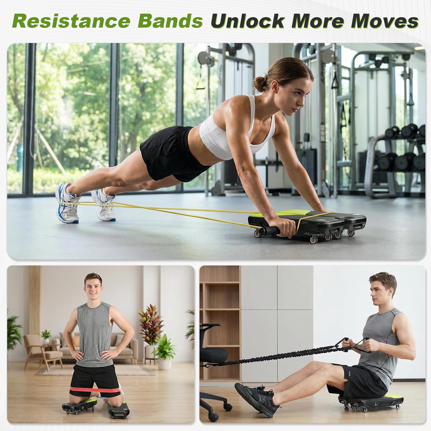 Upgrade Ab Roller Wheel Detachable Abdominal Wheel With 360° for Core Workout, Multi-Directional Abs Roller Board For Full body exercise, Ab Trainer with 8 Wheels