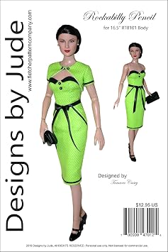 نمط خياطة ملابس دمية روكابيلي ل 16.5 "RTB101 Body Dolls Tonner