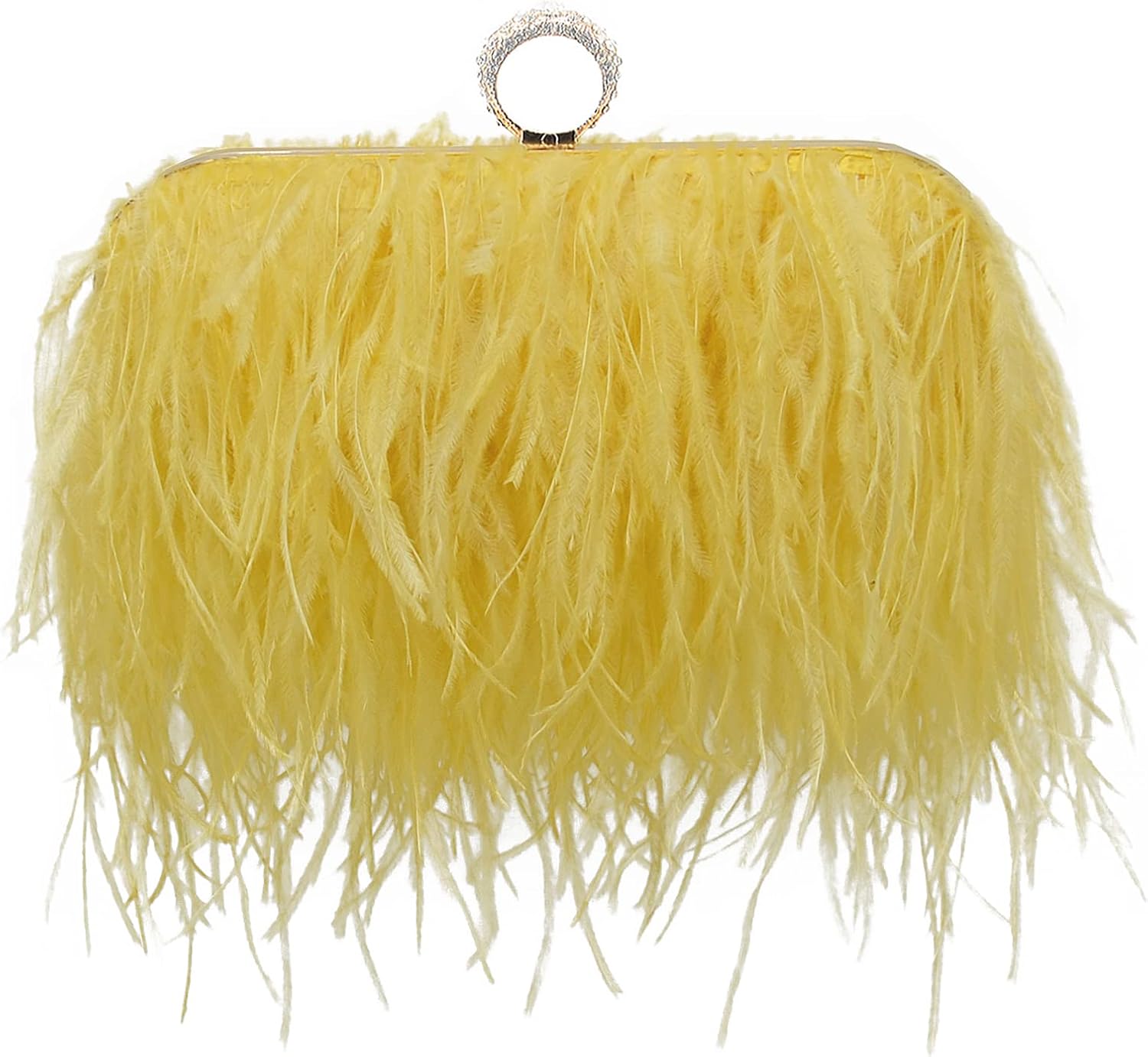 Miuco Women Feather Clutch Purse Shoulder Crossbody Bag Evening Handbags