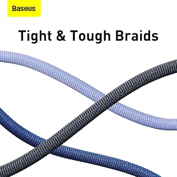 Baseus CAJY000701 Crystal Shine Series Fast Charging Cable 2m Nylon Cable Black Type-C to Type-C 100W