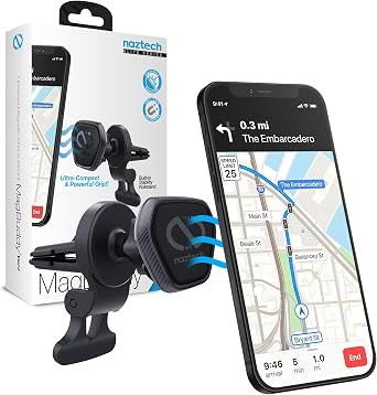 Naztech Magnetic Car Phone Holder Vent - MagBuddy Elite Air Vent Magnetic Phone Mount for Car Magnet Clip Mobile Holder Mount Clip Holders Navigation Bracket Universal Cellphone Automobile Accessories