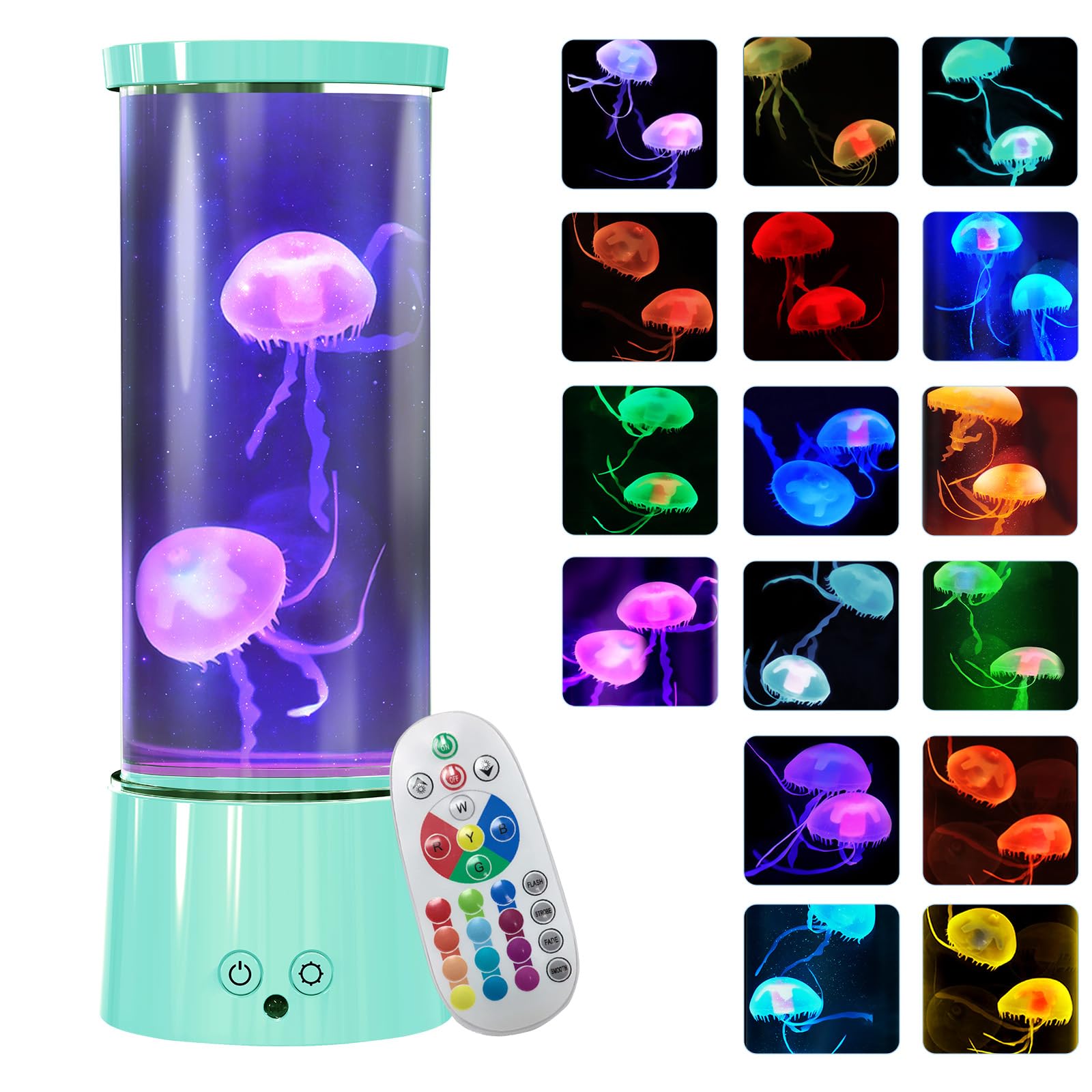 Lampe Méduse LED - 17 Couleurs, 4 Modes, Télécommande, Aquarium Décoratif Relaxant