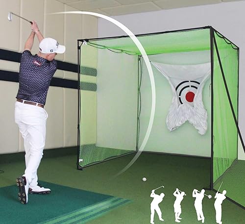 Miniatura 4 de Gagalileo Golf Cage Net 7X7X7FT Heavy Duty Practice Alloy Steel Frame and Target for Golfers Backyard Driving Range Outdoor Training