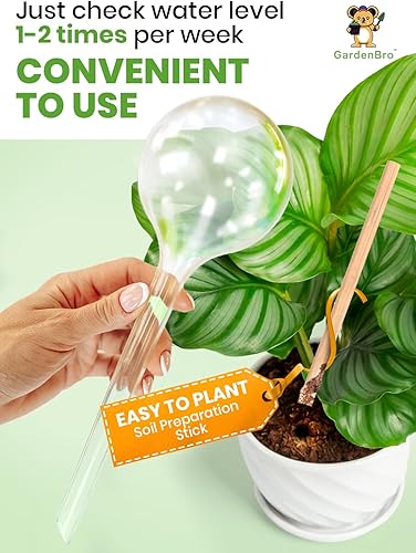 Miniatura 4 de Juego de 4 globos de riego de plantas grandes de plástico XL, juego de 4 regadores automáticos para riego de plantas en interiores y exteriores,