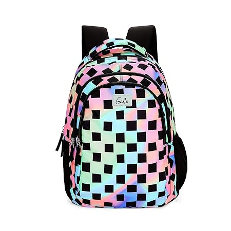 Genie Iridescence 27 litres Multicolor School Backpack (17 inch, Water Resistant)