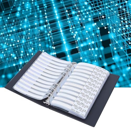 Miniatura 5 de 0201 Libro de muestras de resistencias SMD, kit de resistencia de 170 valores 50 cada uno 1% de precisión en estuche de libro de almacenamiento,