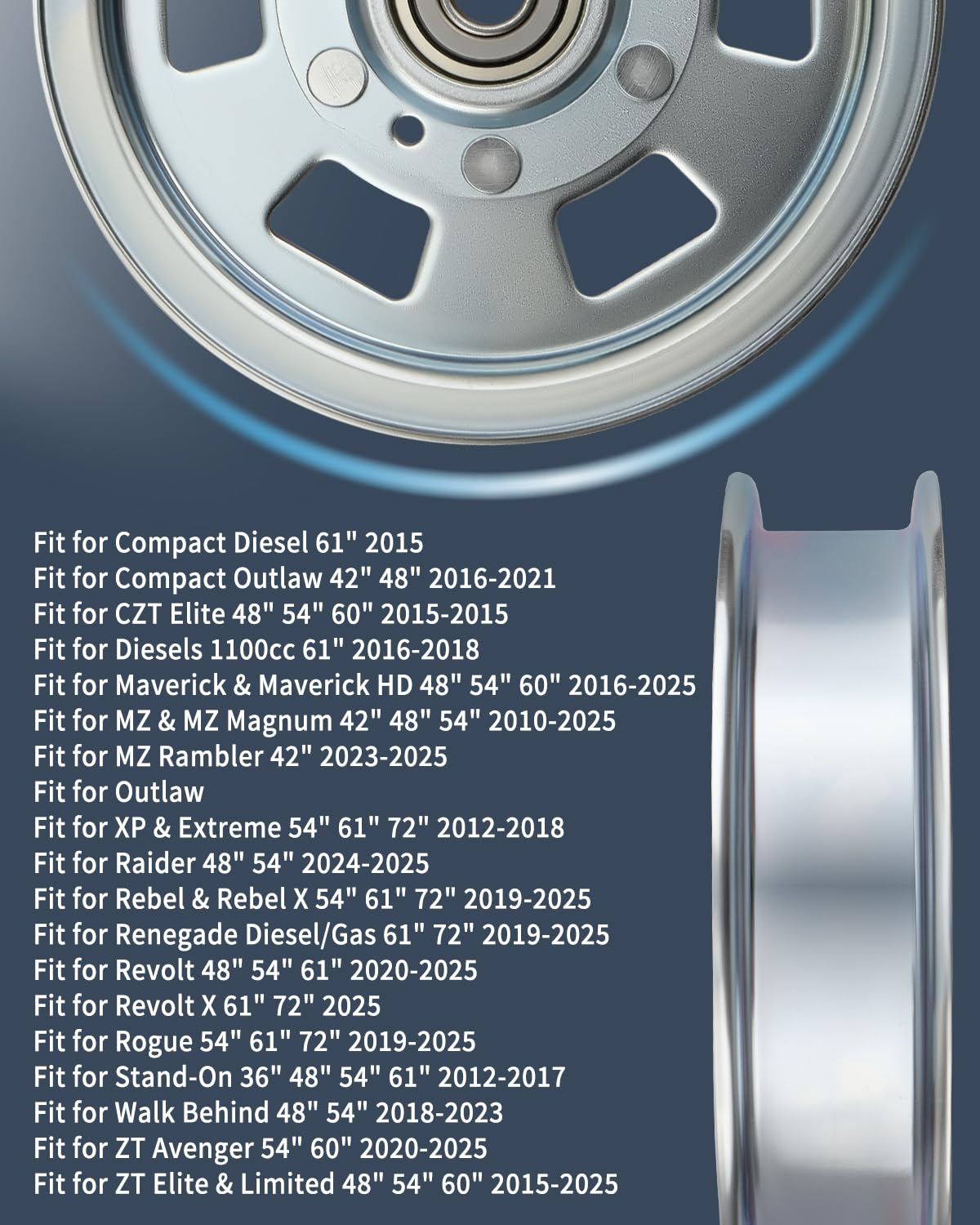 Lawn Mower Idler Pulley 033-2000-00 033-7201-00 033-7201-25 033-8000-00, Fit for Bad Boy MZ ZT Outlaw Series 48" 50" 54" 60" 61" 72" Decks