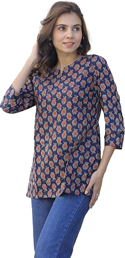 Prexa Cotton Printed Straight Kurti, Short Length Dress for Women and Girls Top Dresses Kurti for Ladies &amp; Girls Kurti
