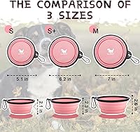 Vista 14 de Rest-Eazzzy Cuencos grandes plegables para perros de 33.8 fl oz, paquete de 2 cuencos de agua portátiles para perros, gatos y mascotas, plato