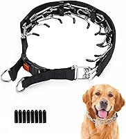 Vista 9 de Collar de punta para perro, collar de entrenamiento para perros con clip de liberación rápida, eslabones ajustables de acero inoxidable con puntas