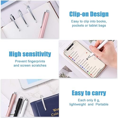 Miniatura 3 de Weewooday 8 lápices capacitivos para pantalla táctil, lápiz capacitivo universal de punta fina para la mayoría de dispositivos inteligentes de