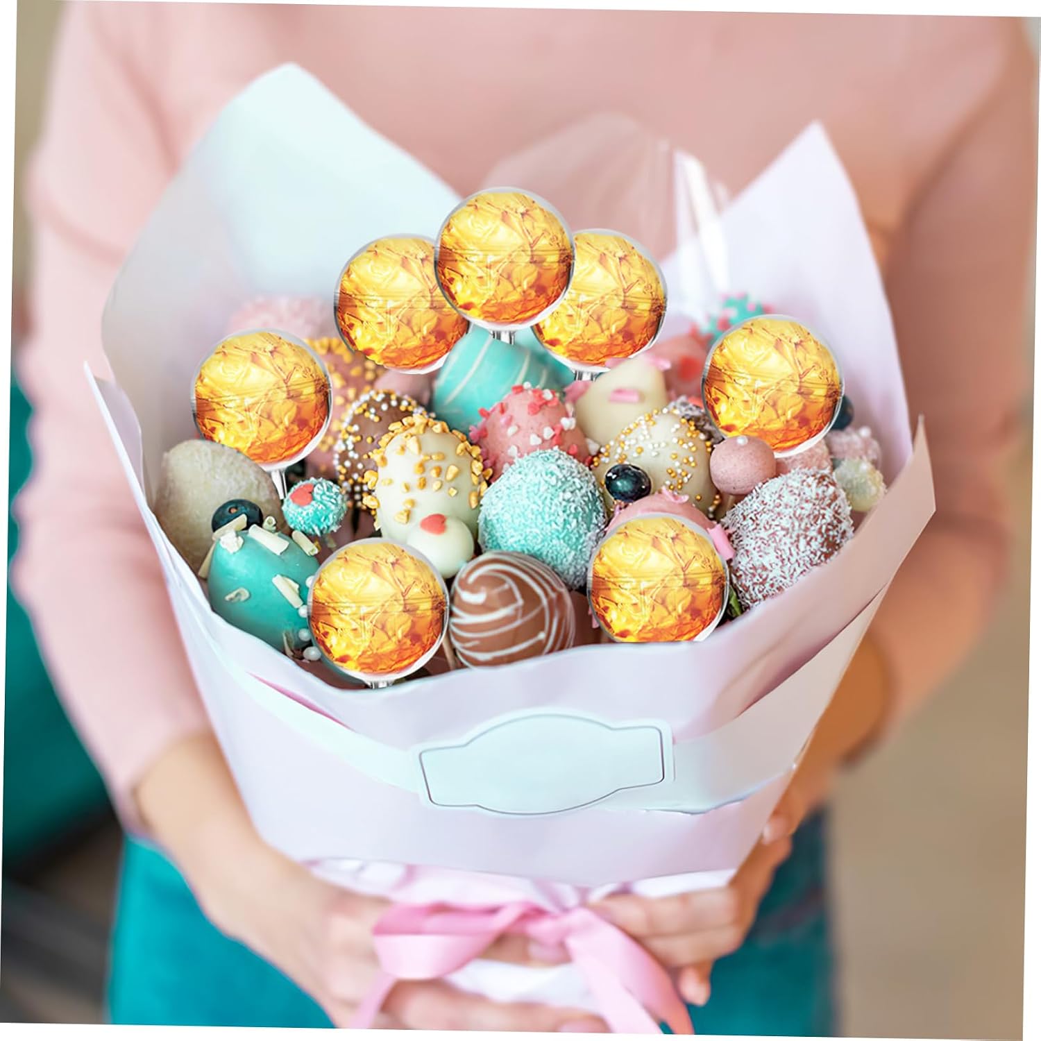OUNONA 80pcs Chocolate Bouquet Holders Candy Bouquet Cups for Diy Versatile Wrappers for Birthdays Valentine Day Special Occasions