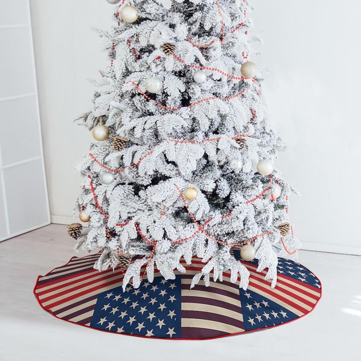 Christmas Tree SkirtFlagsclassic Fashion Tree Skirt Painted Multifunctional Christmas Tree Skirt