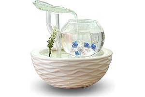 crapelles Transparent Glass Leaves Waterfall Fish Tank