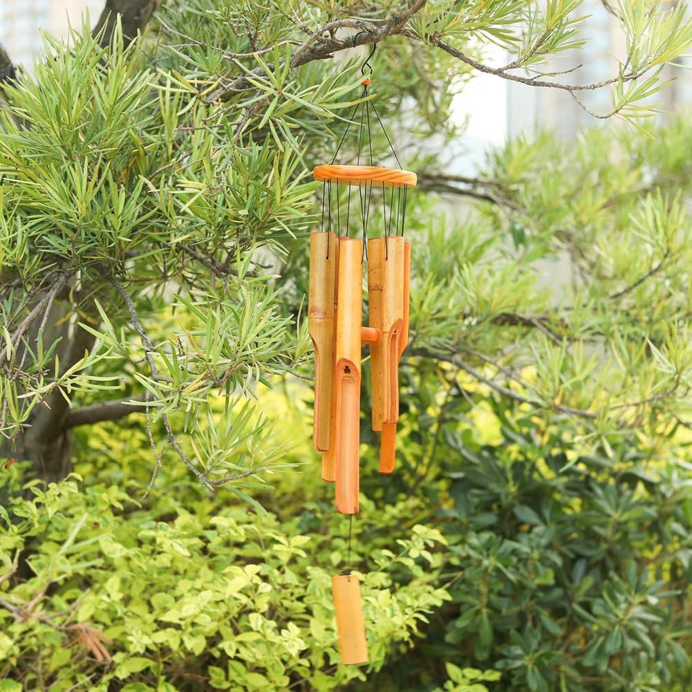 Tskcvy Bamboo Wind Chimes. 38 Inch Outdoor Indoor Hanging Decorative Wind Chimes. Has A Natural Soothing and Pleasant Sound - Image 4