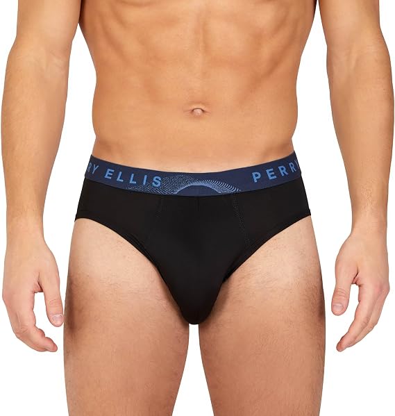 Perry Ellis Men's 6-pack Microfiber Briefs Soft Stretch Fabric With Flexible Support