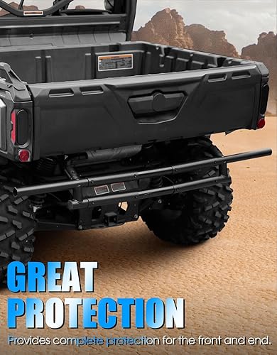 Miniatura 6 de A & UTV PRO Parachoques trasero con luz LED para Can-Am Defender (MAX) HD5 HD7 HD8 HD9 HD10 2016-2025, protector de cepillo de parachoques trasero