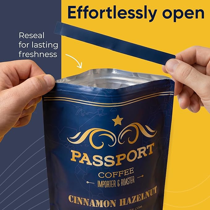 Passport Coffee Cinnamon Hazelnut – Café en grano premium 12 oz miniatura 7