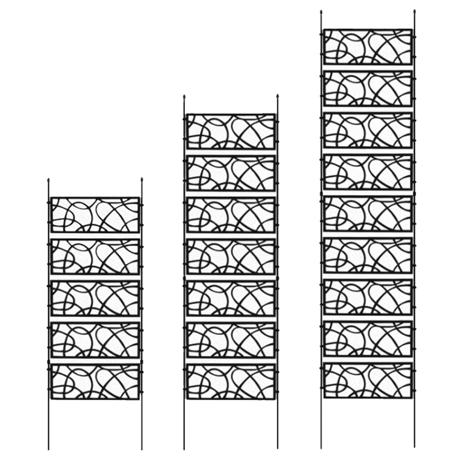 Treillis métallique pour plantes grimpantes, cadre de support pour fleurs, clématites, vignes et légumes, treillis de jardin intérieur, treillis enduit de polyéthylène noir, 81 x 150 cm, 1 pièce