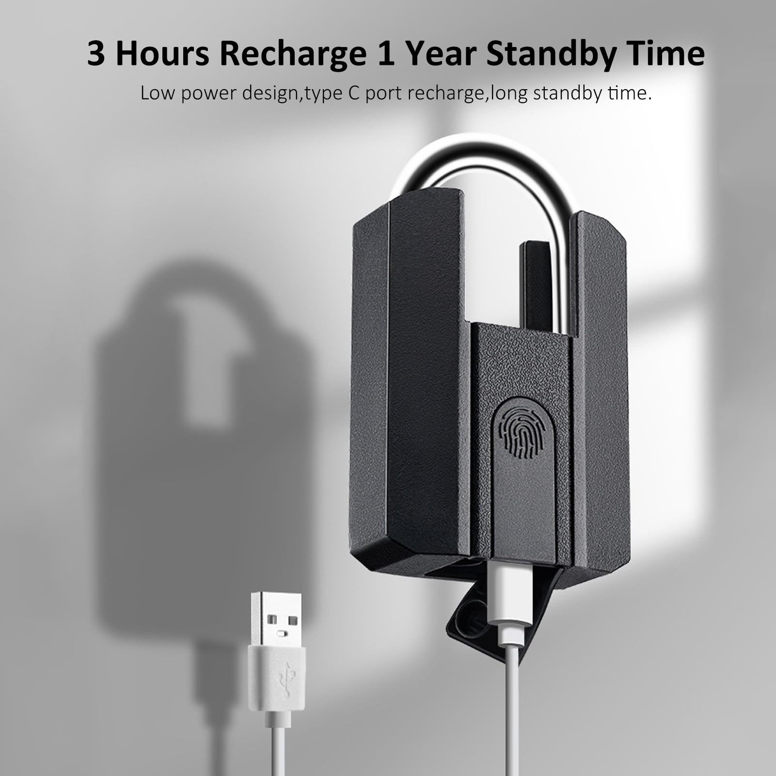 Cadenas Intelligent à Empreintes Digitales BT, Serrure Extérieure Robuste avec clé IP67 50, Stockage D'empreintes Digitales pour Clôture, Hangar, Porte de Piscine, Entrepôt