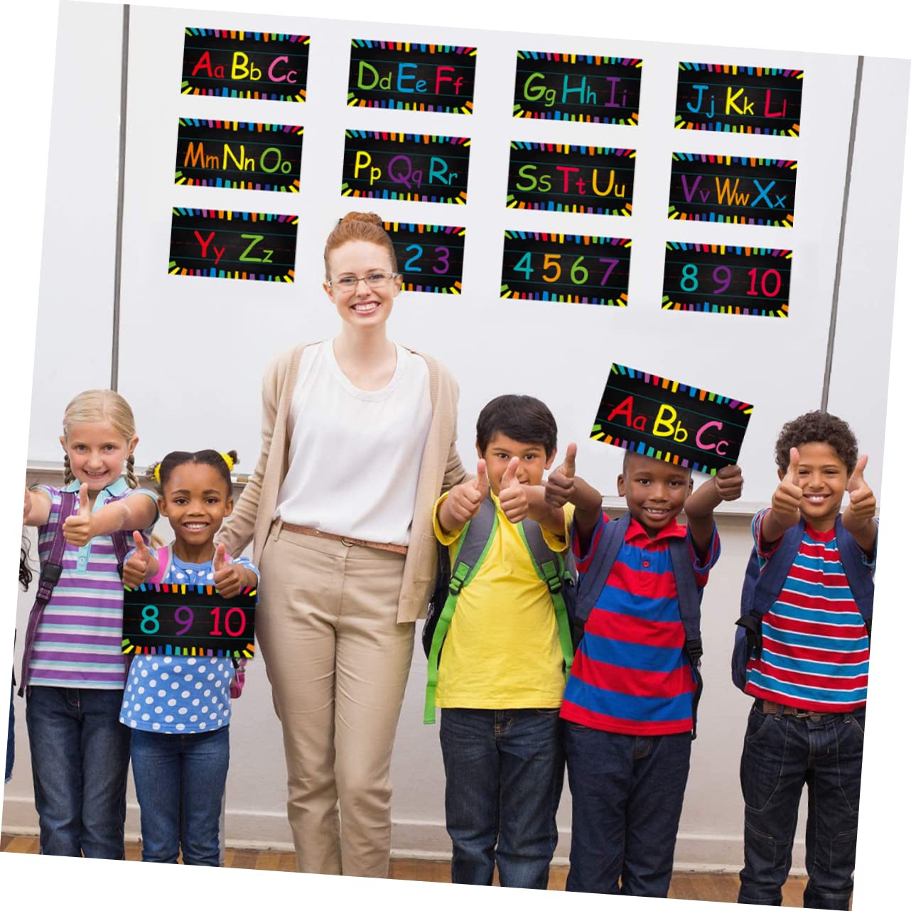 DOITOOL 4 Ensembles Affiche alphanumérique alphabet affiche des nombres d'apprentissage poster educatif lettre decorative stickers enfant approvisionnement des enfants accessoire