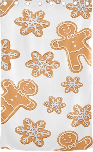 Miniatura 3 de Cortinas opacas de pan de jengibre de Navidad para dormitorio, aislamiento térmico, con ojales, cortinas opacas para puerta corrediza, cortinas para