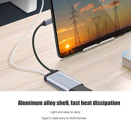 Miniatura 3 de Diyeeni Adaptador Ethernet 101001000Mbps, Plug and Play, Cable de nailon duradero, carcasa de aleación de aluminio, soporte for3, forforfor OSX, USB