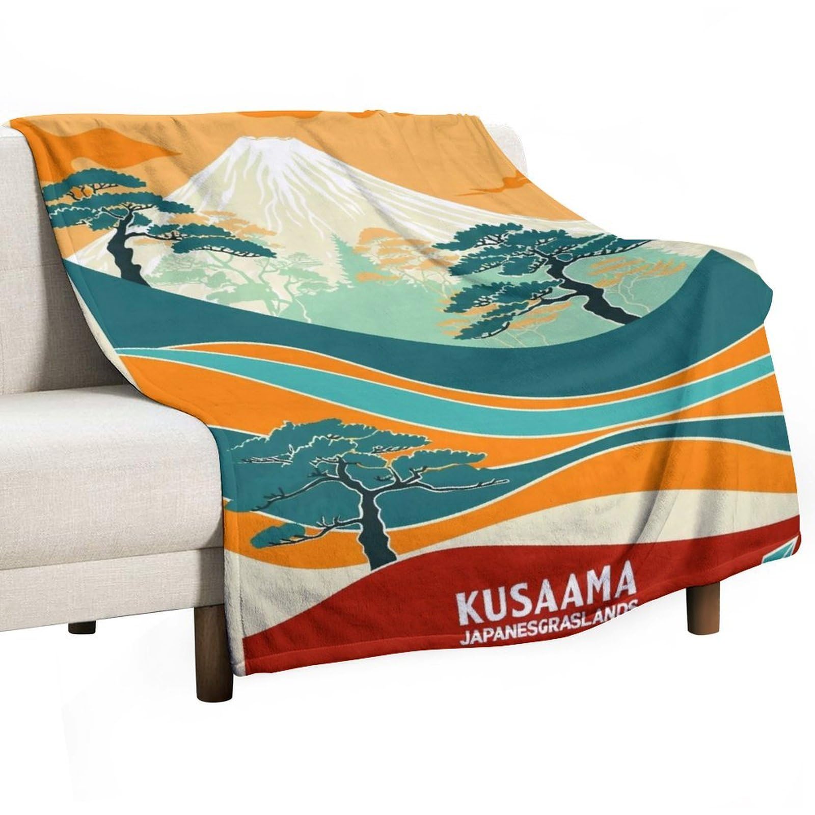 YHGSREUOH Yayoi Kusama Japanese Grasslands 02 Flannel Blankets Fleece Soft Throw Lightweight Plush Gifts for Couch, Bed, Cozy Sofa Plush, Chair, Lovers 130x175cm(50x70in)