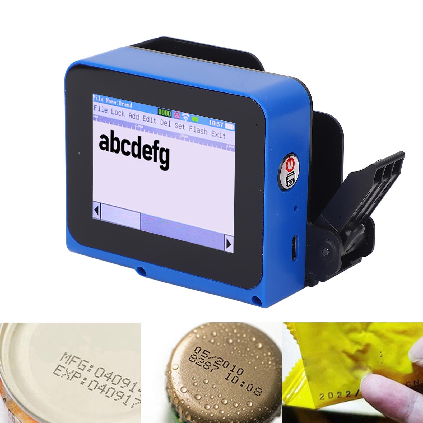 Luocute Stampante a Getto D'Inchiostro Portatile, Touchscreen 4,3 Pollici Ad Alte Prestazioni, Stampa Versatile, Batteria Personalizzabile, Batteria Duratura, Programmatore a Getto