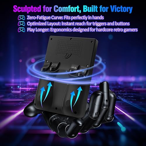 Miniatura 6 de R36MAX 2 Consola de juegos de mano retro, pantalla IPS HD de 4.5 pulgadas, consola de juegos retro 1024 x 768 con joystick desmontable, más de