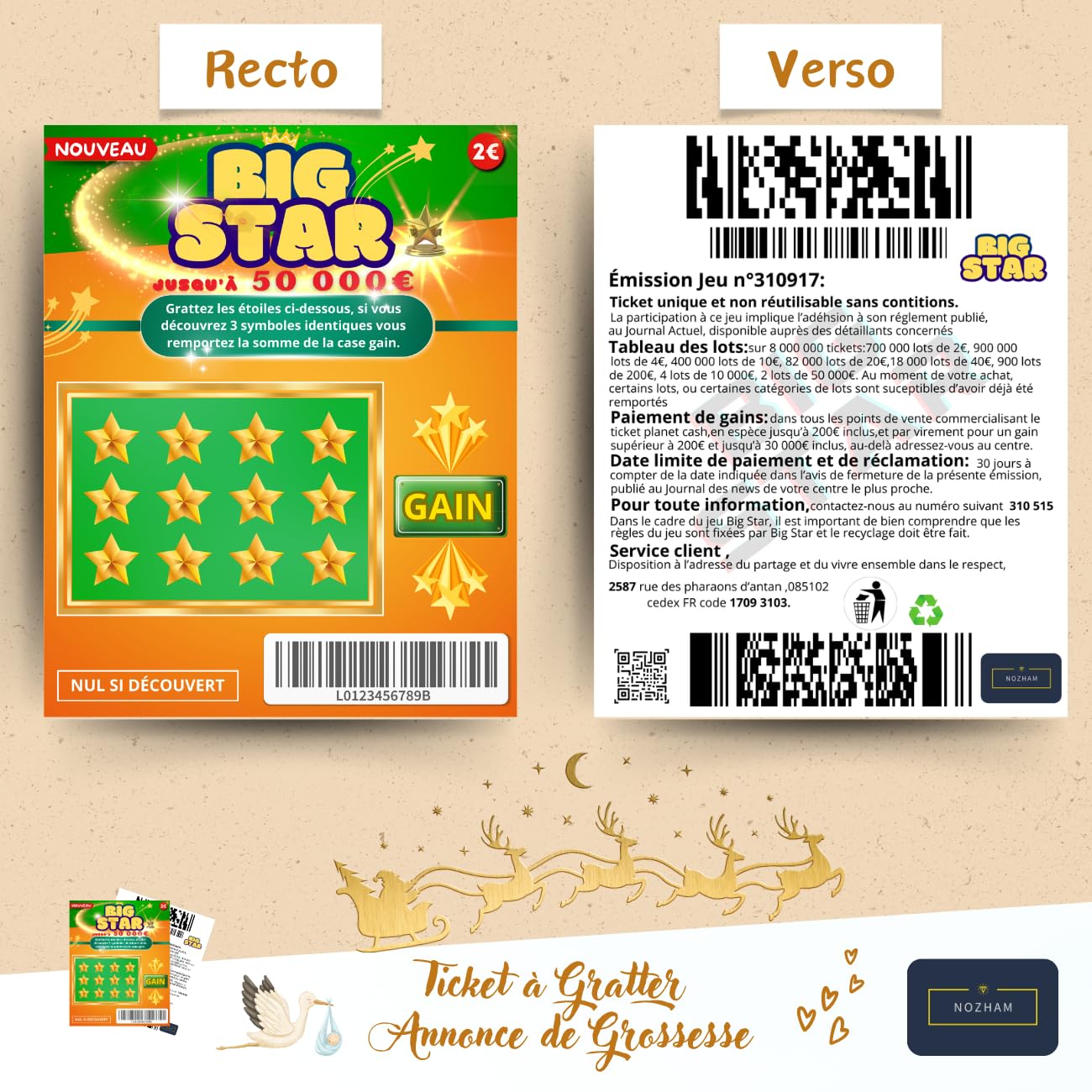 NOZHAM 5 Scratch Cards Pregnancy Announcement, Baby Arrive, Baby Announcement, Original Birth Announcement - Image 4