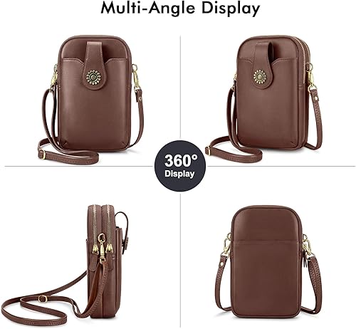 Miniatura 2 de RONSIN Leather Small Crossbody Purse for Women Cell Phone Bag Holder Wallet Purse Travel Pouch Adjustable Strap