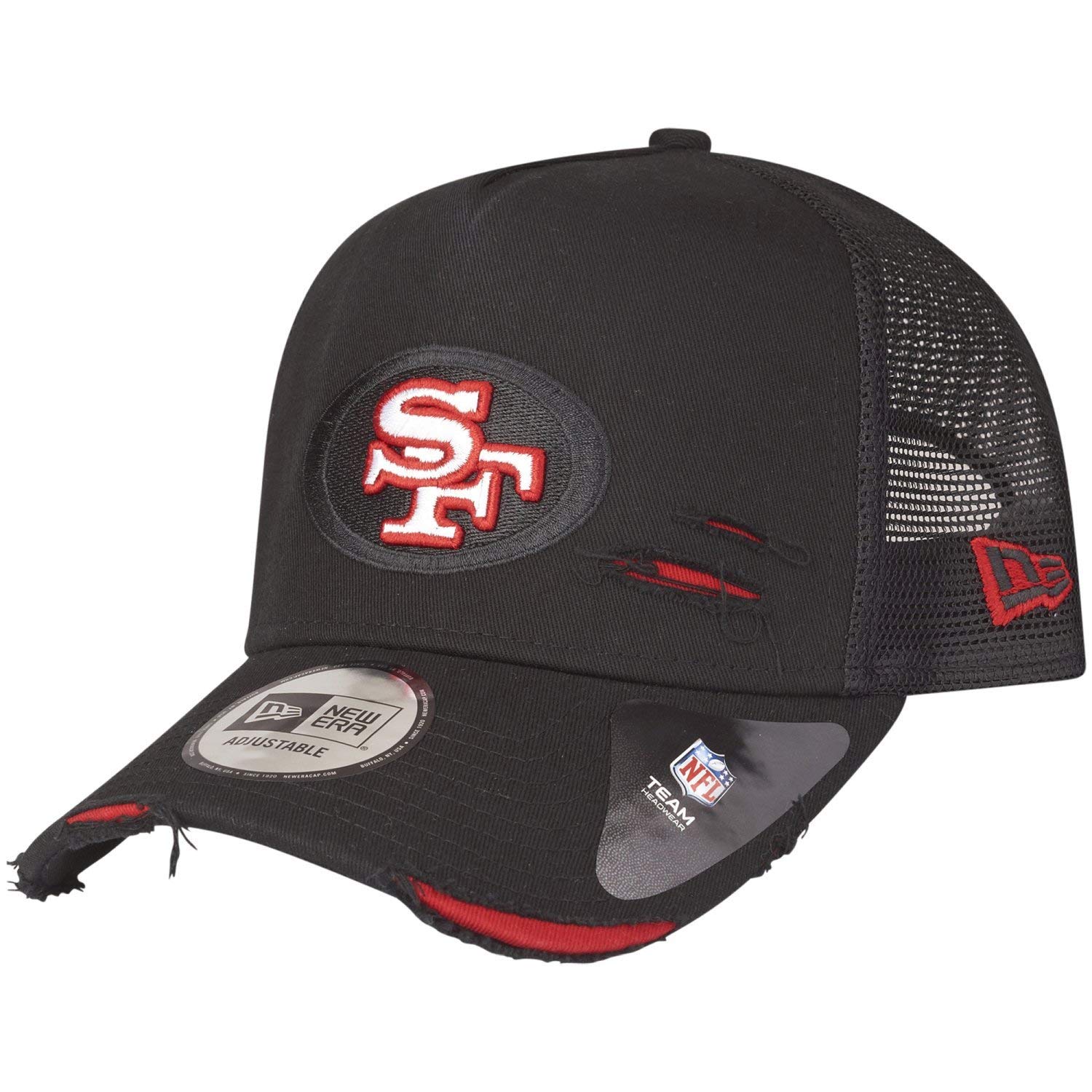 New Era Mesh Trucker Cap - Distressed San Francisco 49ers - One Size