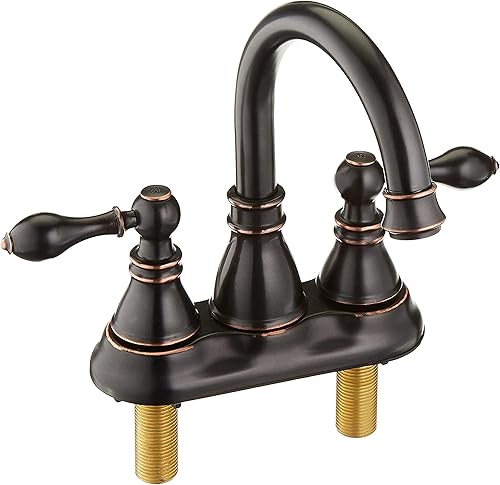 Grifo de baño con dos asas., Bronce, F-4501-NB