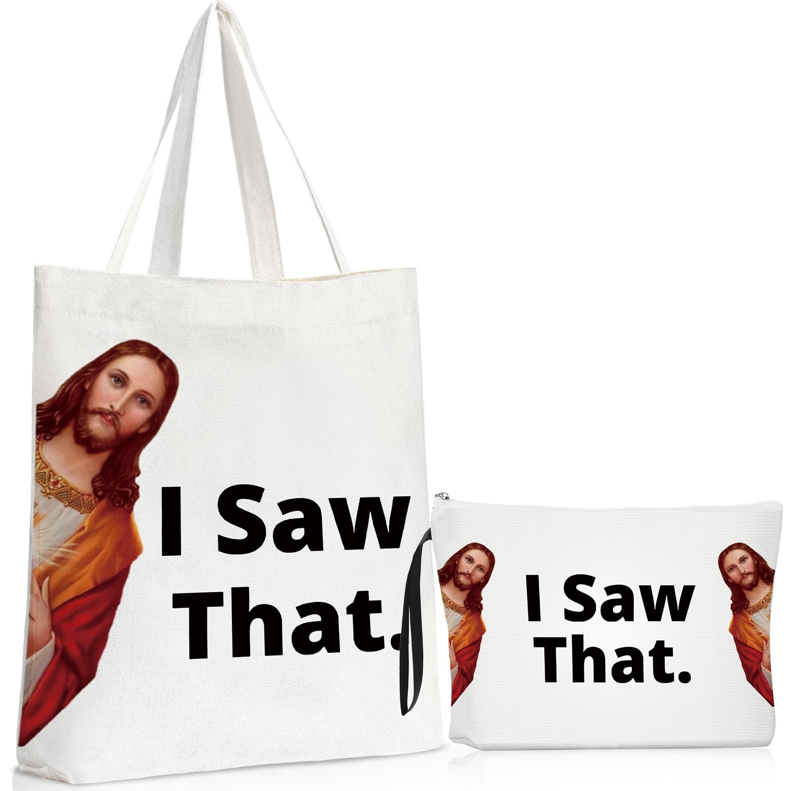 Sieral 2 Pcs Animal Lover Bag Graduation Gift for Women Travel Canvas Tote Portable Zipper Pouch Canvas Reusable Grocery Tote