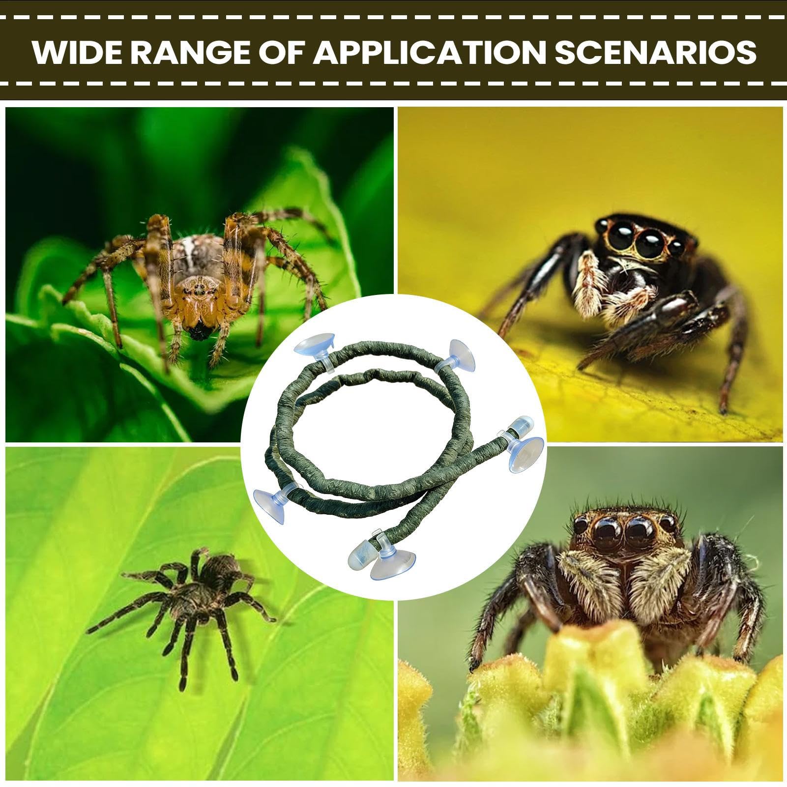 Genérico Terrario Enredaderas,Ramas Trepadoras Flexibles Artificiales con Ventosas,Accesorios para Terrarios con Ventosas - para Terrario, Jaula, Hábitat de Geckos, Lagartos y Mascotas