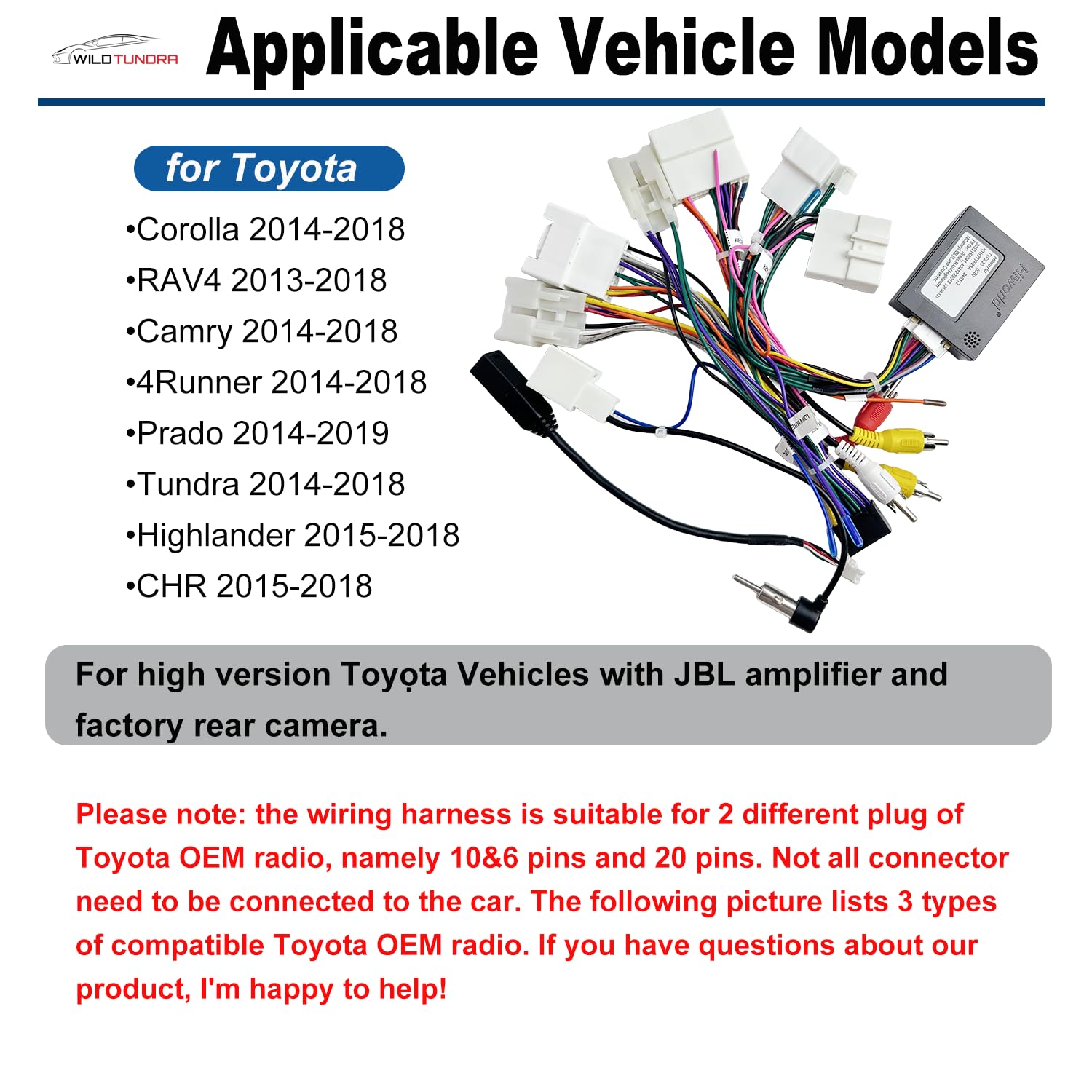 カーオーディオ優良セット KENWOOD JBL carrozzeria 配線有 Amazon.com: JBL Radio Harness Adapter for Toyota with SWC Reverse